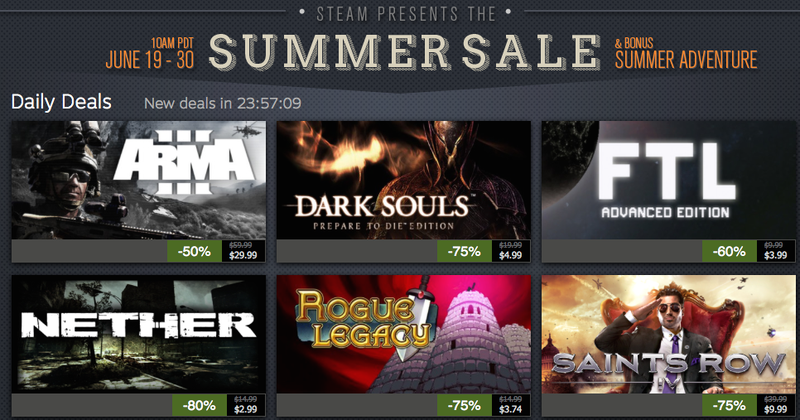 Illustration for article titled Steam Summer Sale Day 5, Buy 2 Wii U Games and Get 2 Free, FTL
